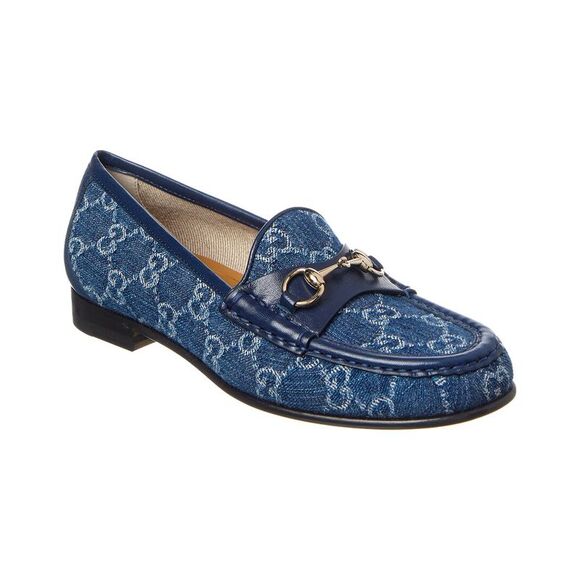 Gucci Horsebit Gg Denim & Leather Loafer, Blue display picture 2
